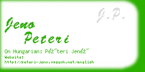 jeno peteri business card